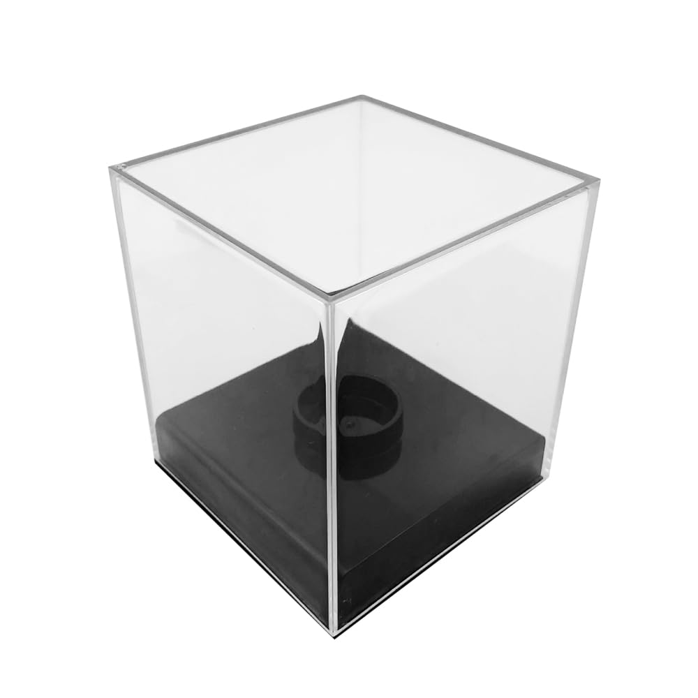Transparent Cube Display Box, Acrylic Baseball Display Case Autographed Baseball Clear Display Case with Base for Single Baseball Golf Ball Billiard Ball