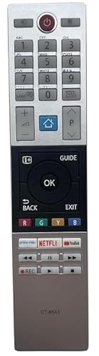 APYRDH Remplacement Télécommande CT-8543 pour Télévision Toshiba FHD UHD XUHD - Sans Réglage Requis