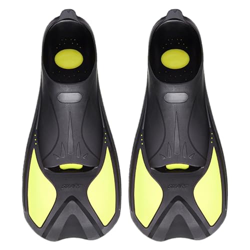 Aletas de esnórquel para adultos: aletas con talón abierto, aletas subacuáticas, aletas de natación de hoja corta | Aletas de snorkel para todo el pie, tamaño de viaje para bucear, T