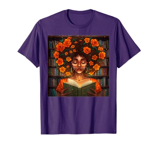 Black History Month Black Afro Girl Women Book Lovers Gifts T-Shirt