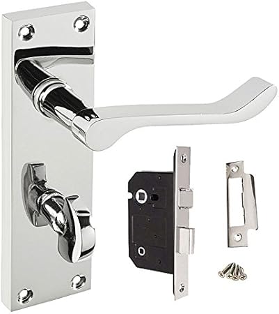 HANDLESTORE Victorian Scroll Bathroom Door Handle - Lock Options ...