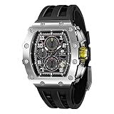 TSAR BOMBA Luxury Mens Watches Square Analog 50M Waterproof Tonneau Chronograph Replica Unique Cool