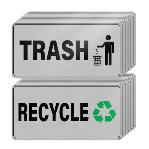 Autocollants poubelles de recyclage vinyle extérieur résistant étiquette tri 20 pcs