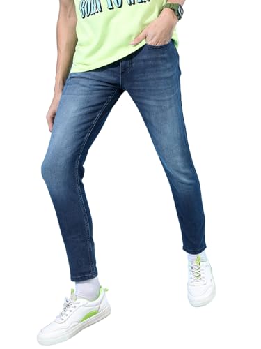 Image of Highlander Mens Tapered Fit Denim Jeans for Man| Regular Length|Mid-Rise|Stretchable Fabric for Comfort fit| Jeans for Man | Men Jeans
