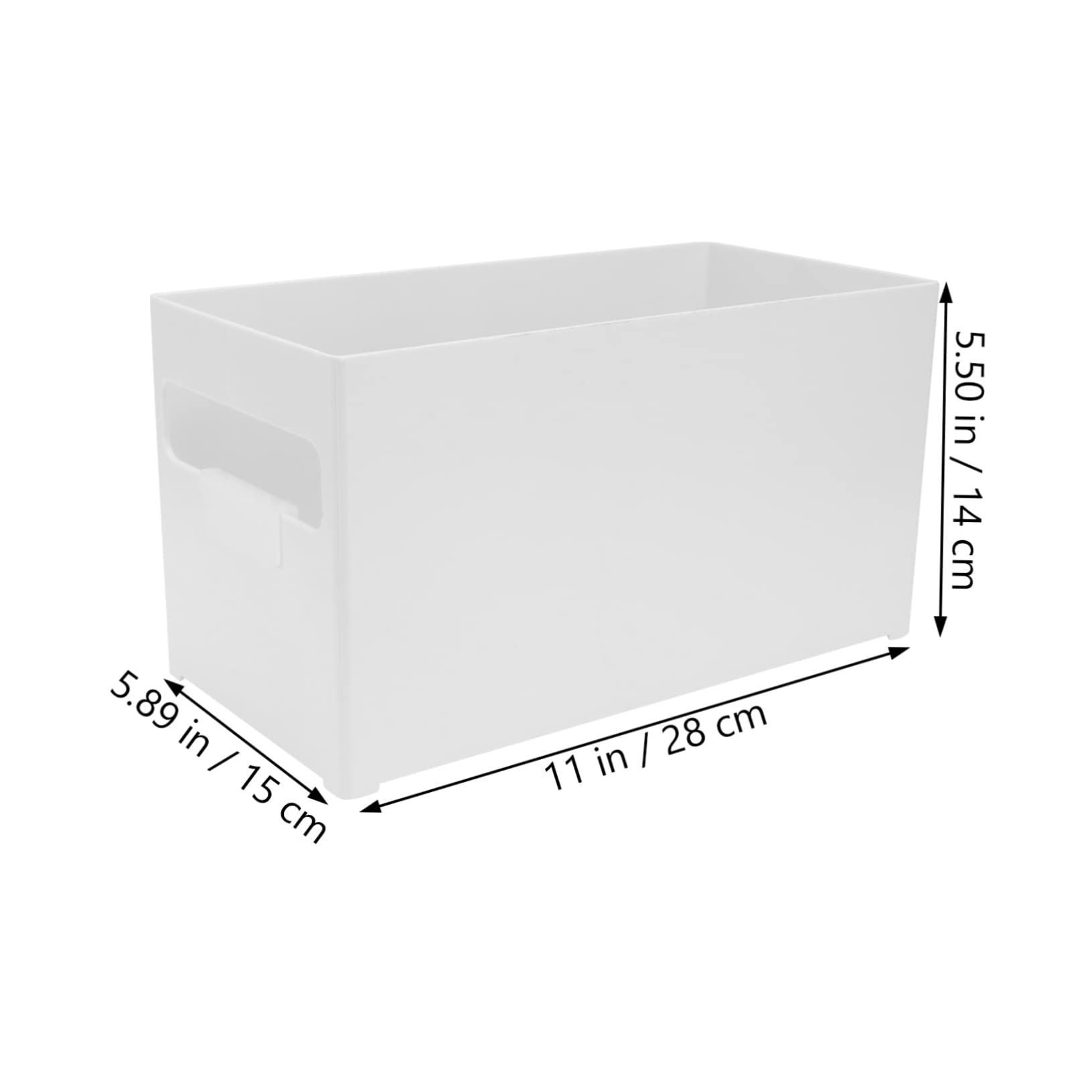 TOVINANNA Plastic Storage Box Handle Large White Stacking Container Home Items Holder for Kitchen