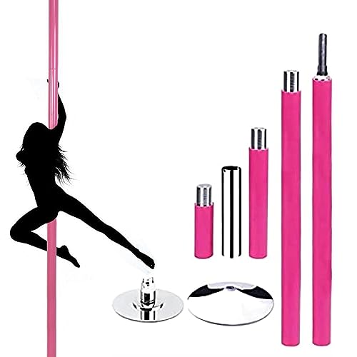 Barre de danse en silicone, barre de strip-tease amovible rose, barre de strip-teaseuse statique et rotative à 360 °, charge maximale de 150 kg, équipement de fitness pour la maison, l'exercice