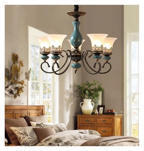 Lustre en céramique LED style français pour salon et chambre chic WF