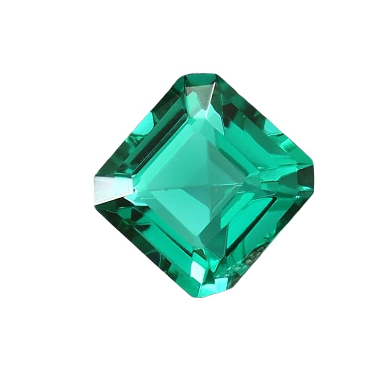 Émeraude de Zambie 10x10mm Asscher, gemme d'exception pour bague et haute joaillerie