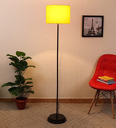 BEVERLY STUDIO Yellow Drum Wrought Iron Floor lamp