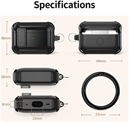 Airpods Pro 2Nd/1St Generation Case Men Lock With Cleaning Kit, Gartoo Protective Cover For Airpod Pro 2 Gen Case Women, Shockproof Rugged Shell For Air Pods Pro Case 2022/2019 Black #TOP4