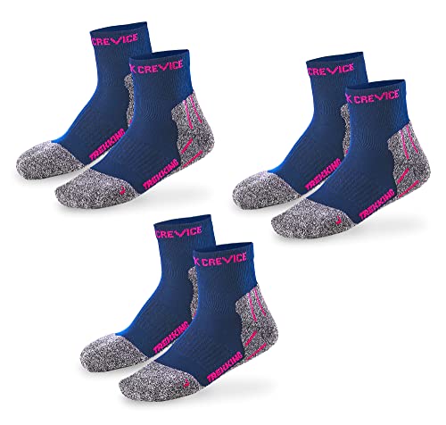 Black Crevice Trekkingsocken kurz, 3 Paar, navy/fuxia, 35-38