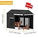 Outdoor Dog Kennel Cover - Full Coverage 600D Heavy Duty All Sides Open Dog Kennel Insulation Cover with Transparent and Breathable Mesh Window Cover Only,Black,6.5×6.5×5.8FT