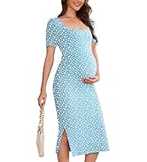 blue dress for baby girl Momyknows White Knitting V-Neck Bodycon Two Pieces Cardigan Elegant Baby Shower Maternity Maxi Sweater Dress White / S main image 0