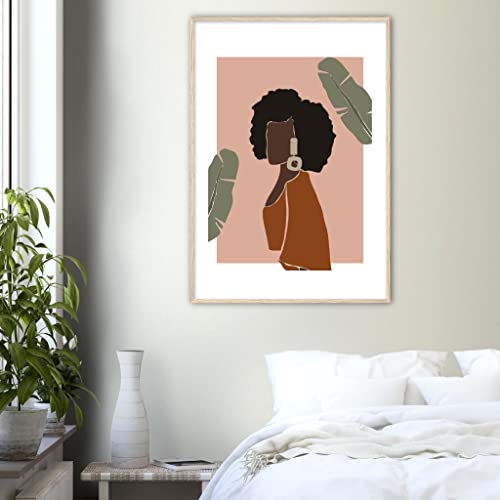 Impression d'art encadrée bois de haute qualité décoration murale féminine 70x100