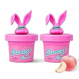 Autoduft Diffusor Gel Niedliches Häschen Sommerpfirsich-Duft 2 Pack, Auto Lufterfrischer 80 Tage Langanhaltend, Auto Parfüm für Zuhause Auto Büro Geschenke für Frauen und Männer