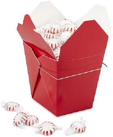 Pack of 15 Chinese Take Out Boxes RED 16 oz / Pint Party Favor and Food Pail