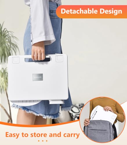 Image of Car Desk for Laptop Tablet iPad Book for Driver Passenger Seat | Detachable Angle Adjustable Car Seat Tray Table, Portable Laptop Stand for Car Vehicle Camping Travel, Easy Operation