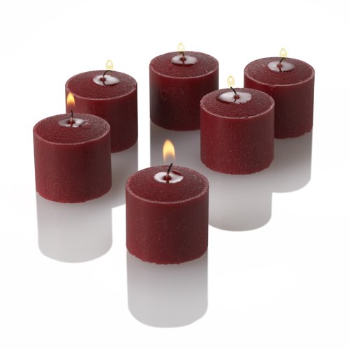 Richland Set of 12 Frosted Square Eastland Votive Holders and 12 Unscented Red Votive Candles