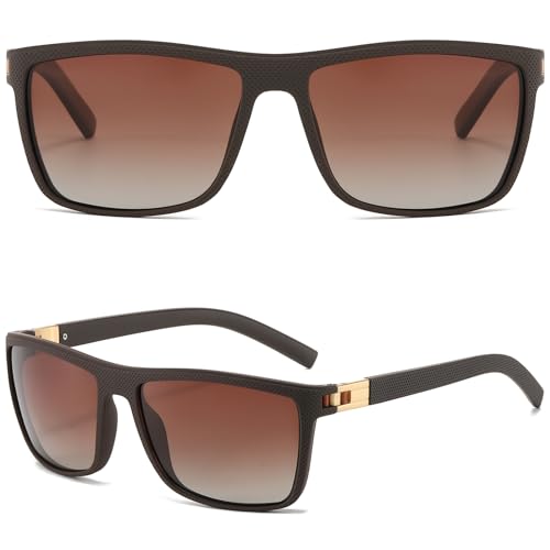 Image of Blue Square Sunglasses for Men Polarized UV Protection Driving XL Wide Face Big Sun Glasses Shades Retro 70s Trendy