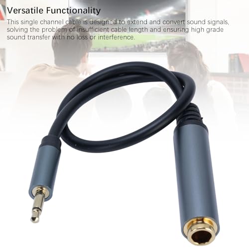 Cable sonido Jack 6.35mm hembra a 3.5mm macho 0.3m miniatura 3