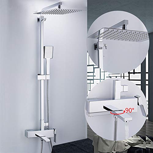 Ensemble de douche en laiton avec pommeau massant et mitigeur bain