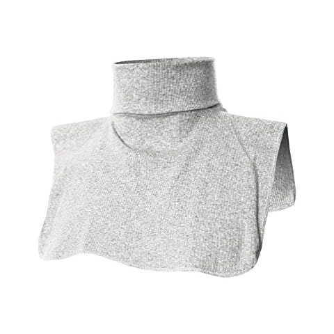 Ohoo Mens Ribbed Cotton Blend Fake Turtleneck Collar Keep Warm - Grey Cover