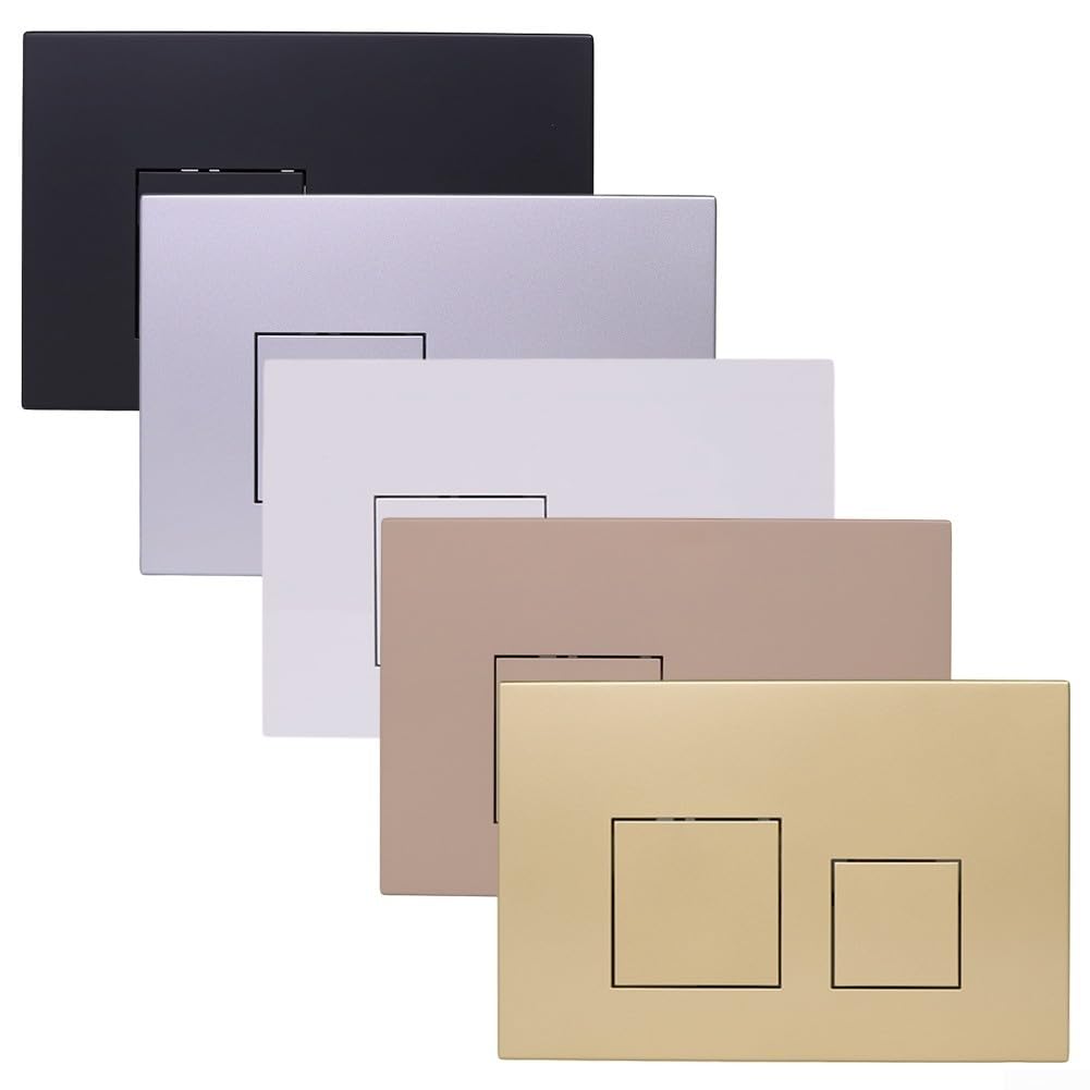 Toilettenspülung mit zwei Drucktasten, Doppelspülplatte, Toilettenspülknopf-Ersatz, Betätigungsplatte, Druckplatte(Black)