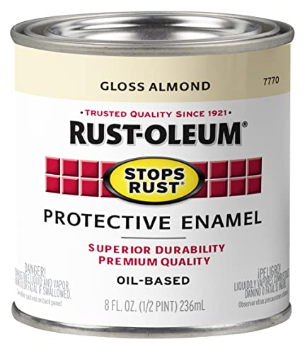 Rust-Oleum 7770730 Stops Rust Brush On Paint, Half Pint, Gloss Almond