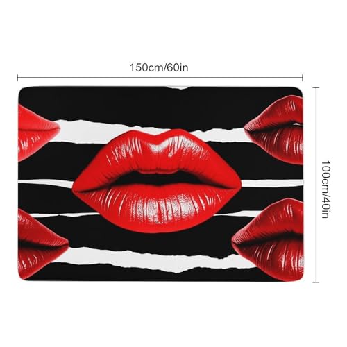 Tapis de bain antidérapant lavable grand format motif baisers doux