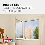tesa INSECT STOP Klett Fliegengitter für Fenster - Insektenschutz mit Klettband, zuschneidbar - Mückenschutz ohne Bohren - 1 x Fliegen Netz - 150 cm x 180 cm - Anthrazit