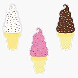 Ice Cream Cone Set Vinyl Decal Bumper Sticker 5'