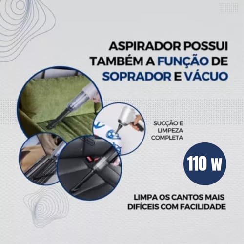 Mini Aspirador Soprador 3em1 De Ar Portátil Usb Recarregável