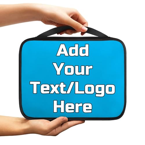 Image of Customize Bible Covers Add Your Own Photo Text Name Image Personalized Bible Bags for Men and Women Custom Bible Carrying Case Gifts Bible Holder with Handle, SkyBlue