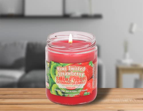 Smoke Odor Exterminator 13 Oz Jar Candle, Kiwi Twisted Strawberry Set Of Two Candles. #TOP1