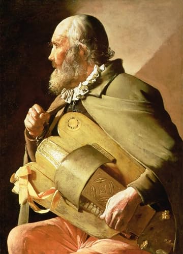 Tableau Georges De La Tour le joueur de vielle aveugle avec une image sur toile de qualité