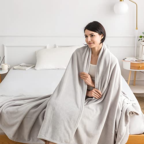Cottebed Fleece Flannel Big King Bed Blankets,All Seasons Lightweight Super Soft Fluffy,Ultra Plush 320Gsm Oversized Throw Blanket For Bedding Sofa Couch Living Room Camping Travel(Light Grey,108X90) #TOP2