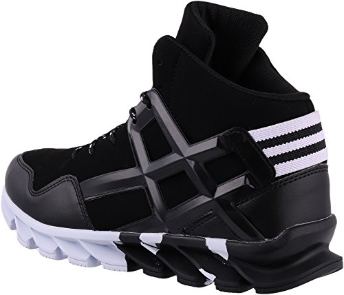 JOOMRA Tênis masculino estiloso de cano alto com inspiração atlética, Preto, 6