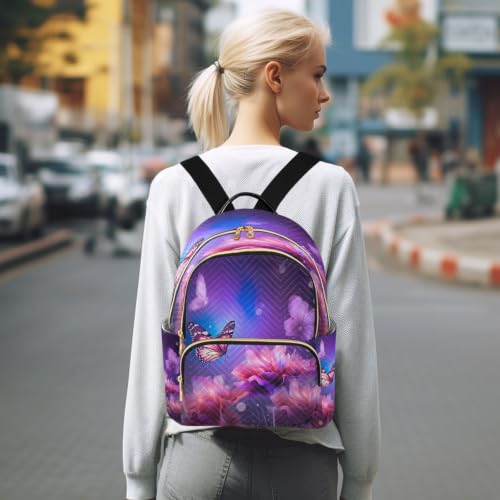 Mini sac à dos matelassé violet antivol et ultra léger - 7