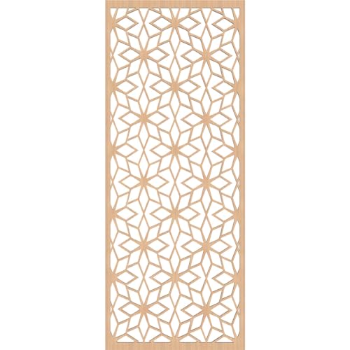 Image of 17 3 /8 inchW x 44 3 /8 inchH x 3 /8 inchT Lake Decorative Fretwork Wood Wall Panels, Hickory