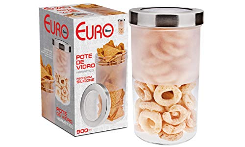 Pote De Vidro Hermético Euro Transparente 900ml