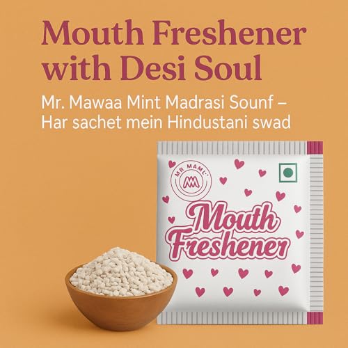 Image of Mr. Mawaa Mint Madrasi Mukhwas 900 Sachets | Refreshing Mint Flavored Saunf Mukhwas | Indian Mouth Freshener | Sweet & Tasty After Meal Digestive | Travel Friendly Sachet Pack