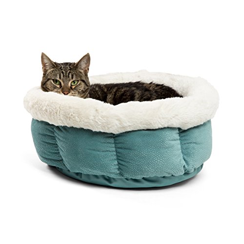 Best Friends by Sheri Cuddle Cup Ilan Cozy Microfiber Cat and Dog Bed in Tide Pool