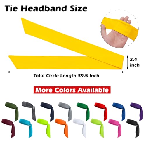 Image of ONUPGO 18Pcs Head Ties for Men Women, Adjustable Headbands Sports Sweatband Ninja Ties Head Band, Sweat Wicking Workout Headband for Sports, Running, Tennis, Yoga, Soccer, Karate