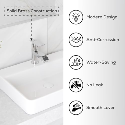 Image of GLOXY Premium Deck Mount Pillar Tap for Bathroom with Chrome Finished Royal Lever - Single Lever Wash Basin Tap for Bathroom, Gardens & Kitchen Sinks - 10 Years Warranty