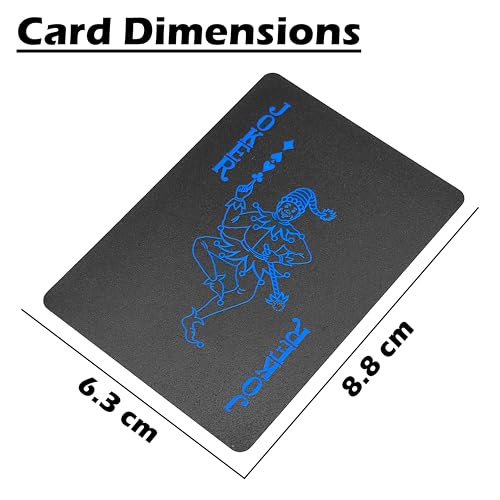 VGRASSP Black Deck of Waterproof Cards Flexible Use for Party Game PVC Black Playing Cards
