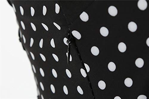 Vestido Feminino Vintage de Bolinhas Vestido de Festa de Gala Anos 50 Audrey Hepburn Preto P