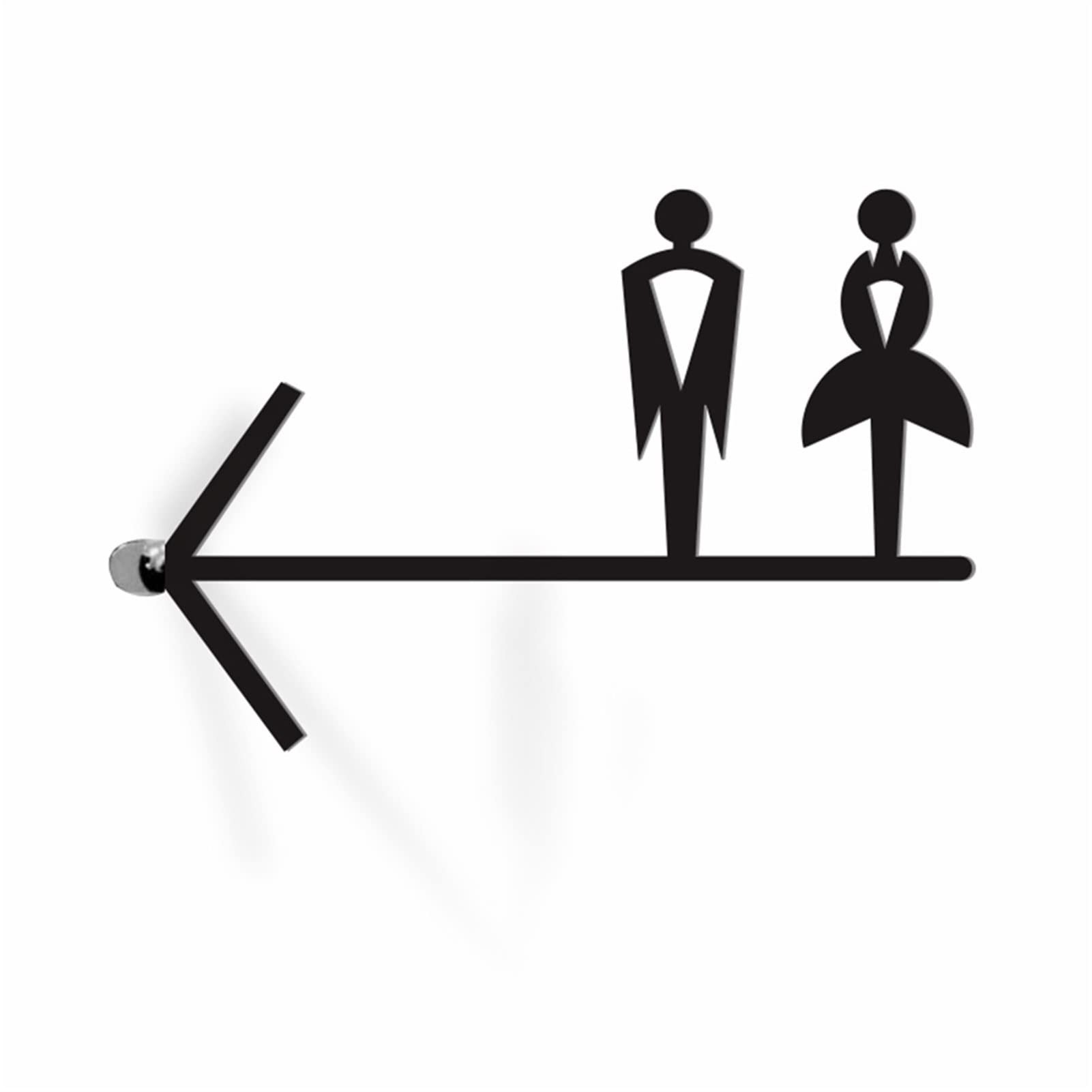 Letrero de baño de Doble Cara para Hombres y Mujeres, Letrero de Flecha para Inodoro, Placa de guía para Inodoro, Tarjeta de guía para Inodoro, Placa acrílic(I