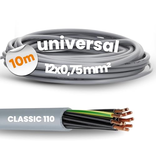 Image of 10 metres Lapp 1119112 Ölflex Classic 110 PVC control cable 12x0.75 mm² with green-yellow protective conductor 12G0.75 mm² I Control cable 12 core I Cable 12 core