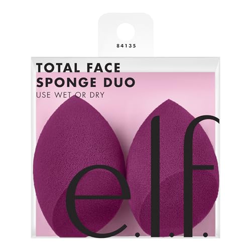 e.l.f. Total Face Sponge Duo, Plush, Multi-Sided & Latex-Free Mak...