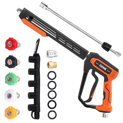 FIXFANS Pressure Washer Gun Kit, 5000PSI Power Washer Handle Gun with Wand by ROYPOWER - Used condition - CA$31.82